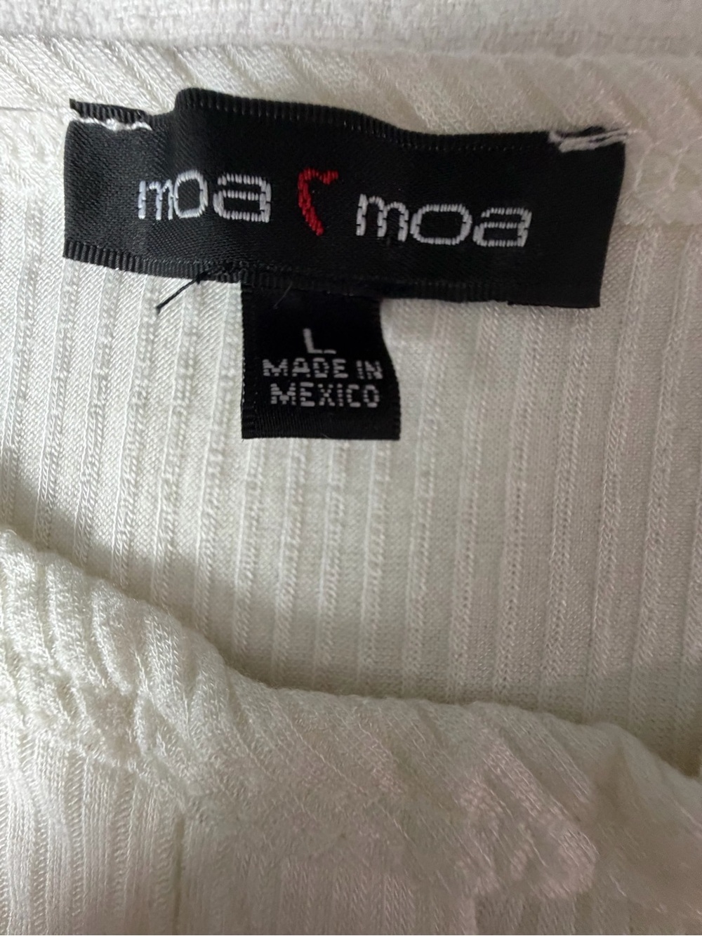 Moa Moa Cream Ribbed Button-Front Tank size large - Picture 3 of 7